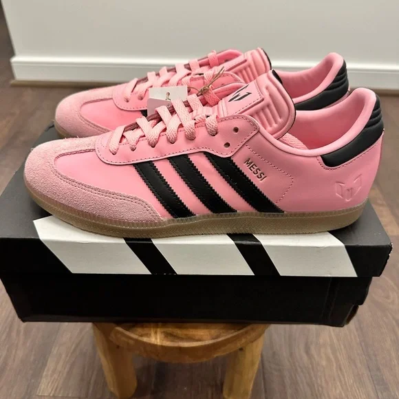 Adidas Men’s Samba Messi Soccer Pink & Black Shoes Sneakers, JP7844, Size 9.5